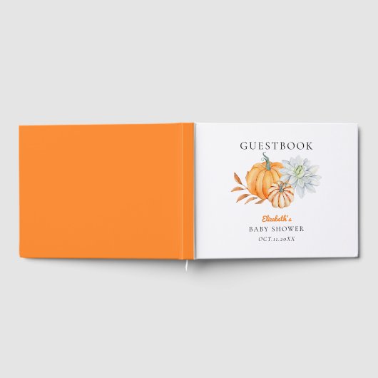 Little Pumpkin Baby shower Elegant Simple Moderne Gastenboek (Volledig)