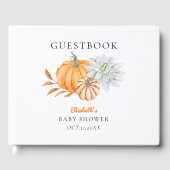 Little Pumpkin Baby shower Elegant Simple Moderne Gastenboek (Voorkant)