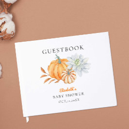 Little Pumpkin Baby shower Elegant Simple Moderne Gastenboek