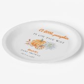 Little Pumpkin Baby shower Elegant Simple Moderne Papieren Bordje (Gekanteld)