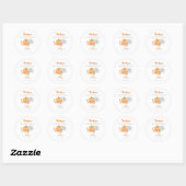 Little Pumpkin Baby shower Elegant Simple Moderne Ronde Sticker (Vel)