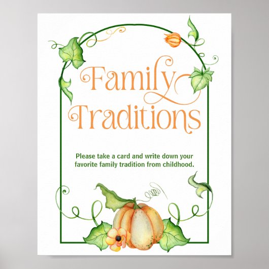 Little Pumpkin Baby shower familie tradities spel Poster (Voorkant)