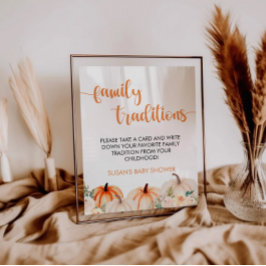 Little Pumpkin Baby shower Familietradities tekene Poster