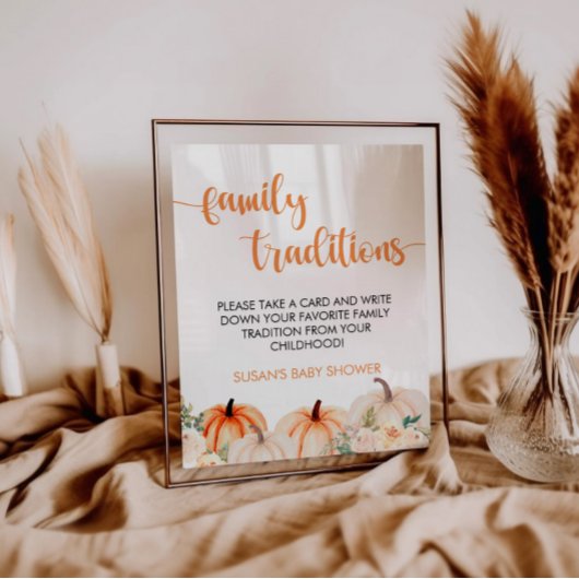 Little Pumpkin Baby shower Familietradities tekene Poster