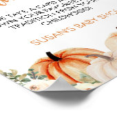 Little Pumpkin Baby shower Familietradities tekene Poster (Hoek)