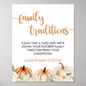 Little Pumpkin Baby shower Familietradities tekene Poster (Voorkant)