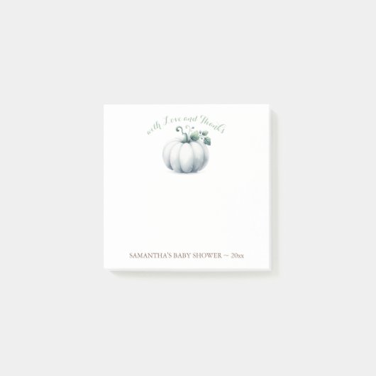 Little Pumpkin Baby shower Favor Post-it® Notes (Voorkant)