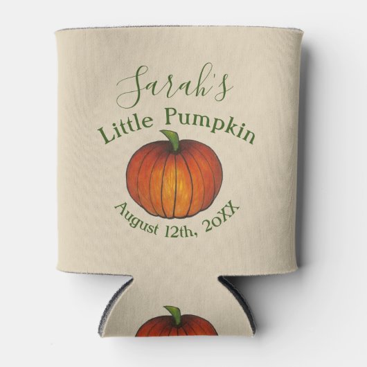 Little Pumpkin Baby shower Favor Sinaasappel Oktob Blikjeskoeler (Voorkant)