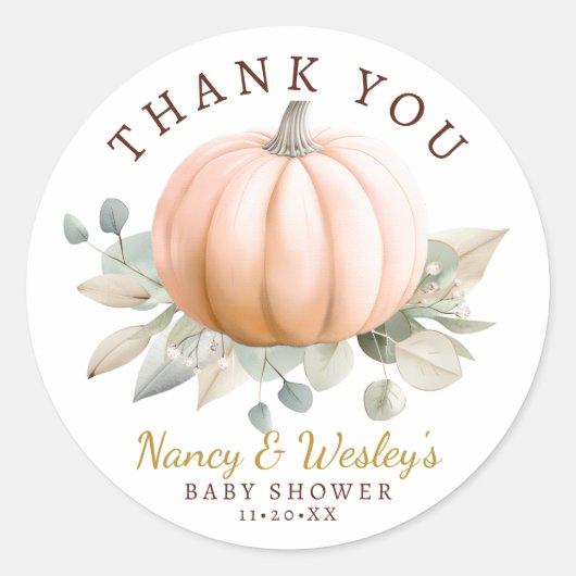  Little Pumpkin Baby Shower Favor Sticker - Orange (Voorkant)