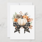 Little Pumpkin Baby shower Floral & Buffalo Plaid Kaart (Achterkant)