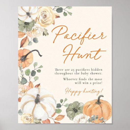 Little Pumpkin Baby shower fopspeen jacht spel tek Poster (Voorkant)