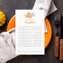 Little Pumpkin Baby shower Game die mama kent