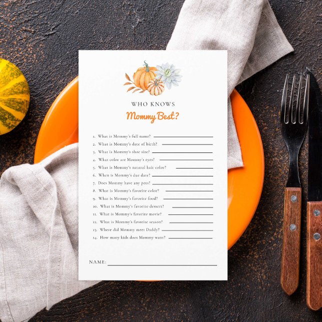 Little Pumpkin Baby shower Game die mama kent (Creator heeft geüpload)