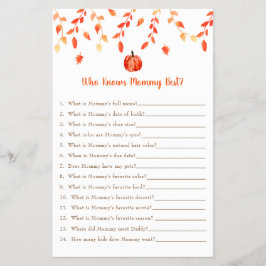 Little Pumpkin Baby shower Game die mama kent Flyer
