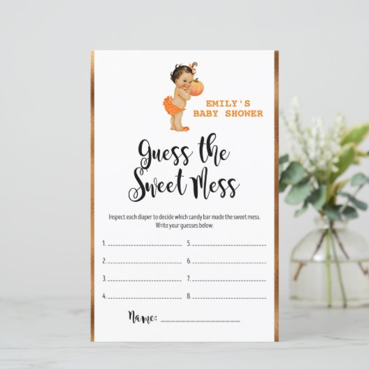 Little Pumpkin Baby shower Game PRINED (Staand voorkant)