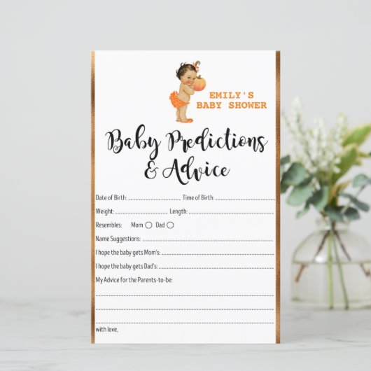 Little Pumpkin Baby shower Game PRINED (Staand voorkant)