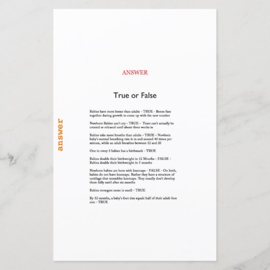 Little Pumpkin Baby shower Game PRINED (Achterkant)