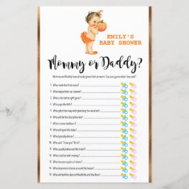 Little Pumpkin Baby shower Game PRINED