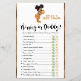 Little Pumpkin Baby shower Game PRINED