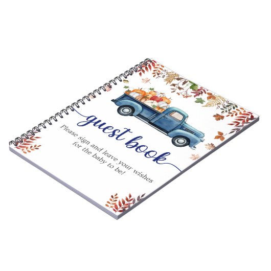 Little Pumpkin Baby shower Gastenboek Notitieboek (Linkerzijde)