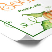Little Pumpkin Baby shower Gastenboek Tafelbord Poster (Hoek)