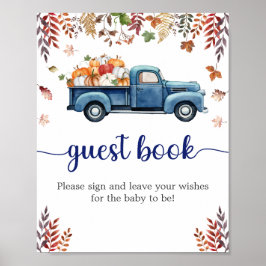 Little Pumpkin Baby shower gastenboek teken Poster