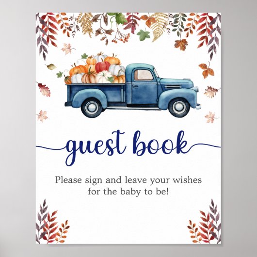 Little Pumpkin Baby shower gastenboek teken Poster (Voorkant)