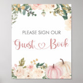 Little Pumpkin Baby shower gastenboek teken Poster (Voorkant)