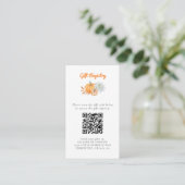 Little Pumpkin Baby shower Gift Registry QR Code Informatiekaartje (Staand voorkant)
