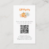 Little Pumpkin Baby shower Gift Registry QR Code Informatiekaartje (Voorkant)