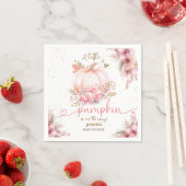 Little Pumpkin Baby shower Girl Pink Herfst Paper Servet (Insitu)