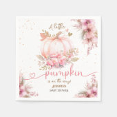 Little Pumpkin Baby shower Girl Pink Herfst Paper Servet (Voorkant)