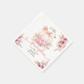 Little Pumpkin Baby shower Girl Pink Herfst Paper Servet (Hoek)