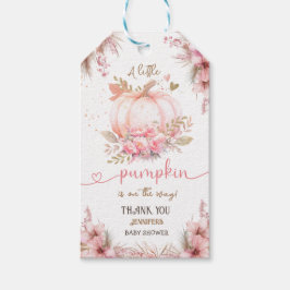 Little Pumpkin Baby shower Girl Roze Herfst Cadeaulabel