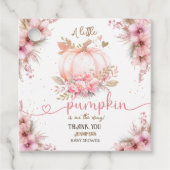 Little Pumpkin Baby shower Girl Roze Herfst Herfst Bedankjes Labels (Voorkant)