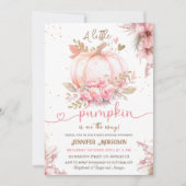 Little Pumpkin Baby shower Girl Roze Herfst Herfst Kaart (Voorkant)