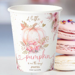 Little Pumpkin Baby shower Girl Roze Herfst Herfst Papieren Bekers