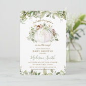 Little Pumpkin Baby shower Greenery Gender Neutral Kaart (Staand voorkant)