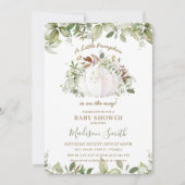 Little Pumpkin Baby shower Greenery Gender Neutral Kaart (Voorkant)