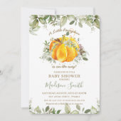 Little Pumpkin Baby shower Greenery Gender Neutral Kaart (Voorkant)