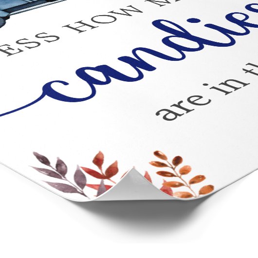 Little Pumpkin Baby shower Guess Game bord Poster (Hoek)