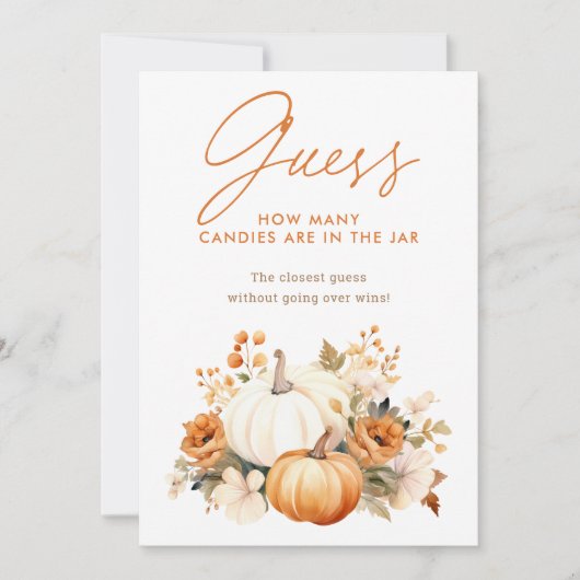 Little Pumpkin Baby shower Guessing Spelbord (Voorkant)