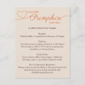 Little Pumpkin Baby shower - Herfst Chic Informatiekaartje (Voorkant)