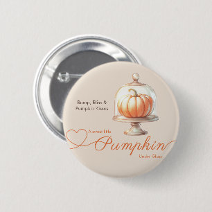 Little Pumpkin Baby Shower – Herfst Chic Ronde Button 5,7 Cm