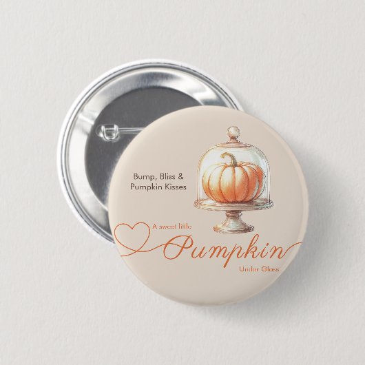 Little Pumpkin Baby Shower – Herfst Chic Ronde Button 5,7 Cm (Voorkant /achterkant)
