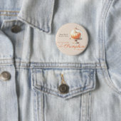Little Pumpkin Baby Shower – Herfst Chic Ronde Button 5,7 Cm (In situ)