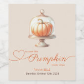 Little Pumpkin Baby shower - Herfst Chic Wijn Etiket (Enkel label)