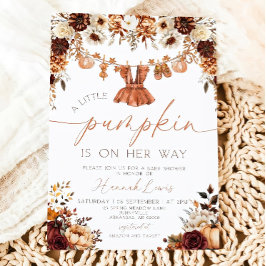 Little Pumpkin Baby shower Invitation, Baby Kledin Kaart