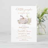 Little Pumpkin Baby shower Invitation Bedankkaart (Staand voorkant)