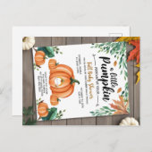 Little Pumpkin Baby shower Invitation Briefkaart (Voorkant / Achterkant)